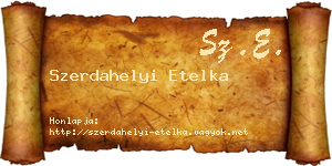Szerdahelyi Etelka névjegykártya